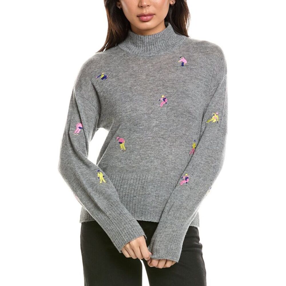Brodie Cashmere Womens  Multicolor Mini Skier Wool & Cashmere-Blend Sweater,
